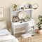 Writing Desk with Elevated Monitor Shelf and Dual Storage Shelves